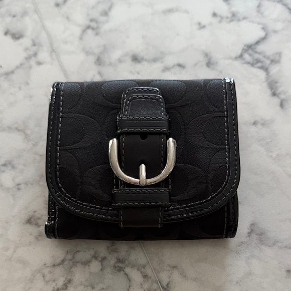 Coach Black Wallet with Silver Buckle - Picture 1 of 5